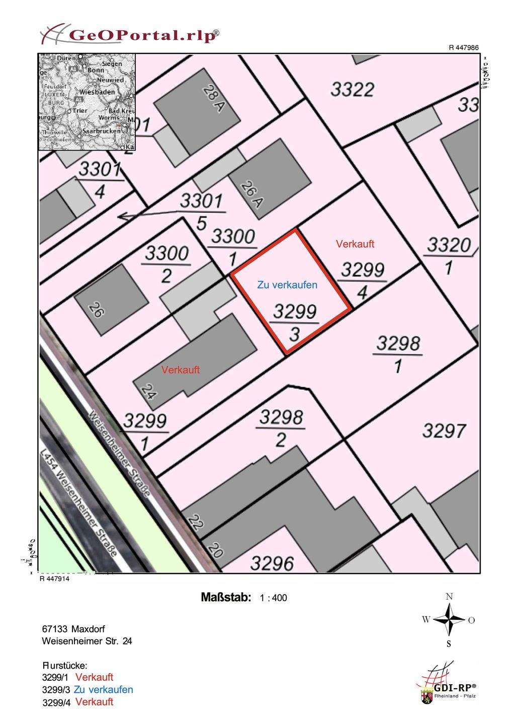 Baugrundstück für Doppelhaushälfte – sofort bebaubar in Maxdorf, 67133 Maxdorf