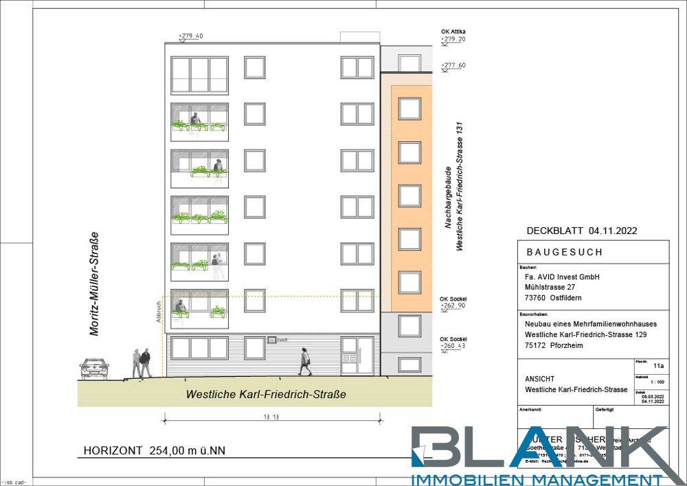 Projektgrundstück in Pforzheim – genehmigtes Wohnbauprojekt mit 7 Wohneinheiten, 75172 Pforzheim (Brötzingen Innenstadt Südweststadt Weststadt)