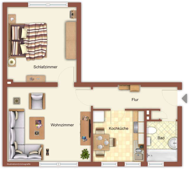 Demnächst frei! 2-Zimmer-Wohnung in Mönchengladbach Hardt, 41169 Mönchengladbach (Hardt Rasseln)