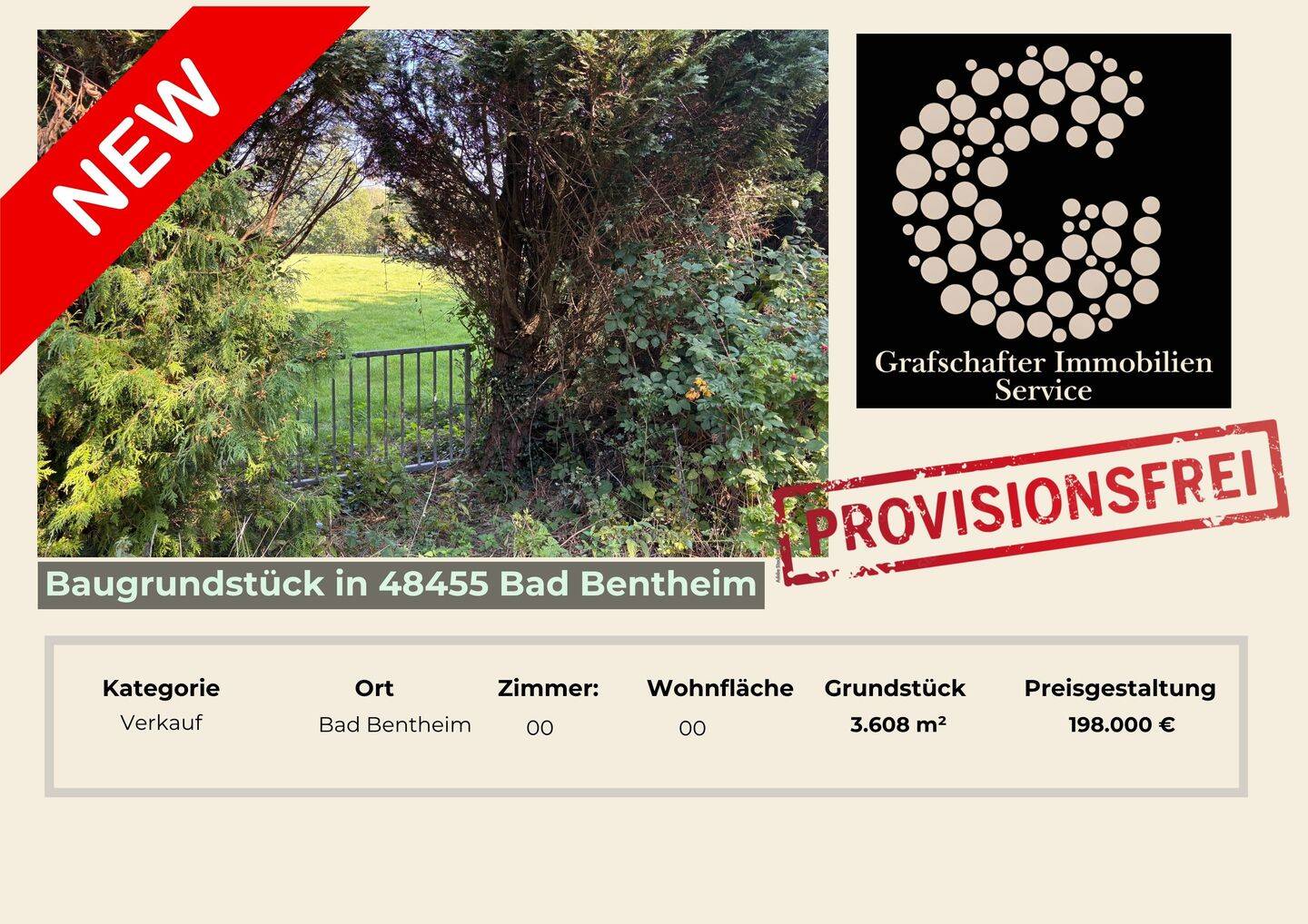 Baugrundstück in Bad Bentheim mit 3.608 m². Einmalige Gelegenheit, 48455 Bad Bentheim