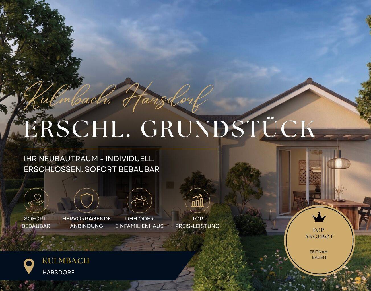 Ihr Neubautraum in Harsdorf – Individuell. Barrierefrei. Sofort bebaubar, 95499 Harsdorf