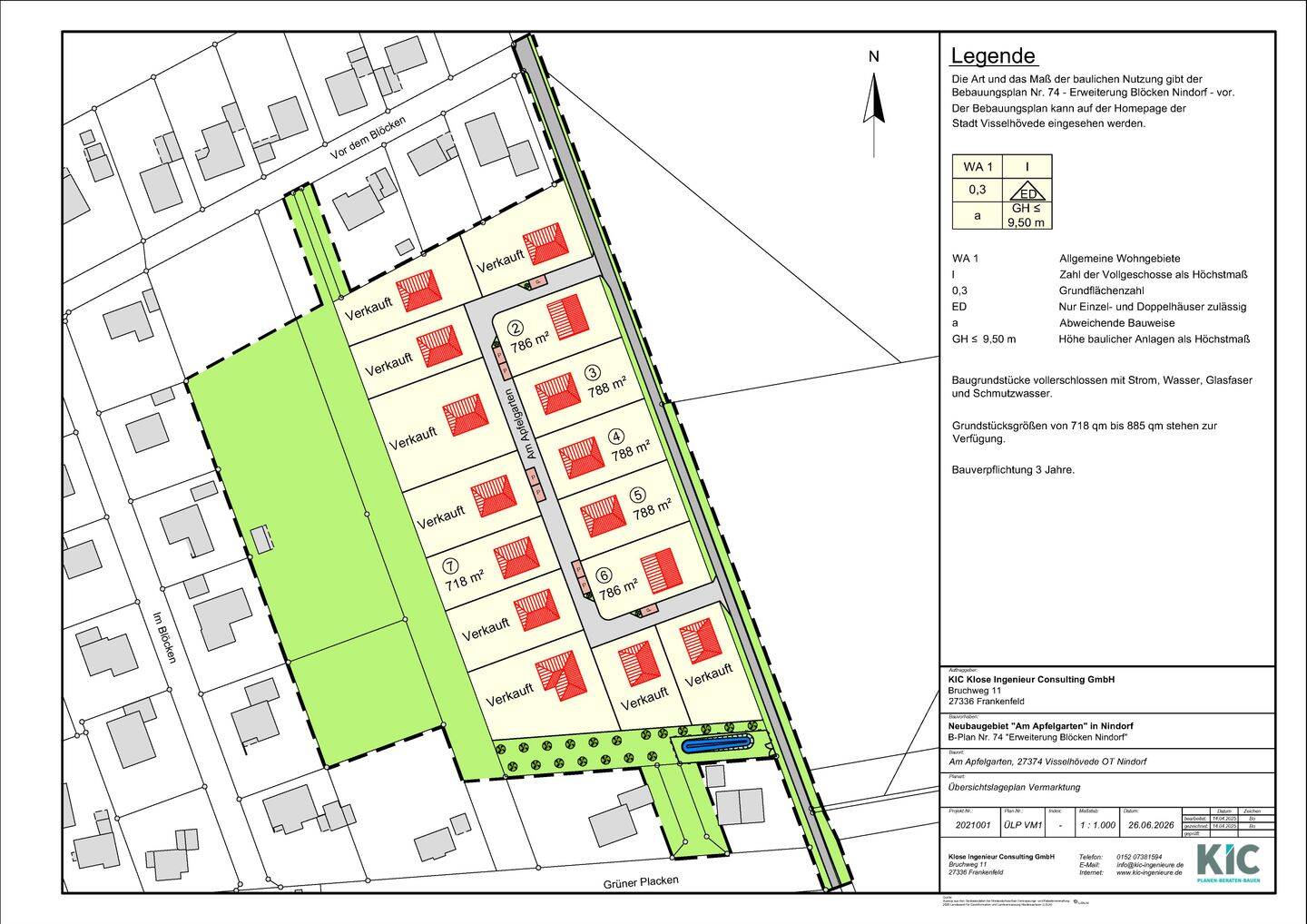 Baugrundstück „Am Apfelgarten“ in Nindorf, vollerschlossen, 27374 Visselhövede