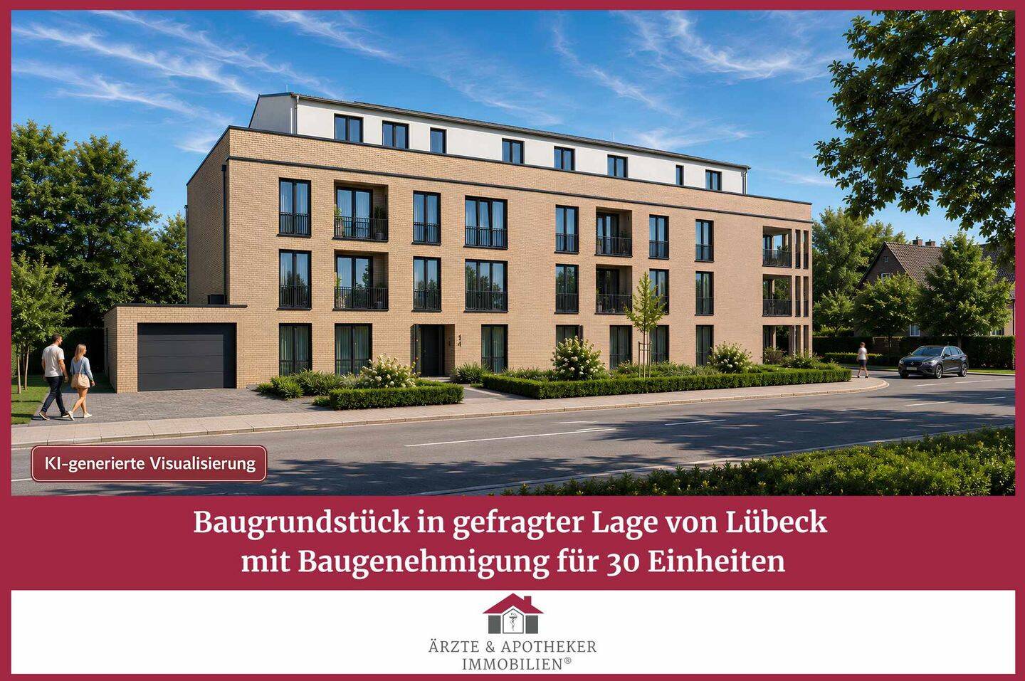 Baugrundstück in gefragter Lage von Lübeck mit Baugenehmigung für 30 Einheiten, 23556 Lübeck (Buntekuh Sankt Lorenz Nord Sankt Lorenz Süd)