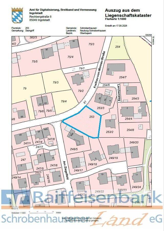 Mehrere Baugrundstücke, versch. Größen in Steingriff, kein Bauzwang, 86529 Schrobenhausen