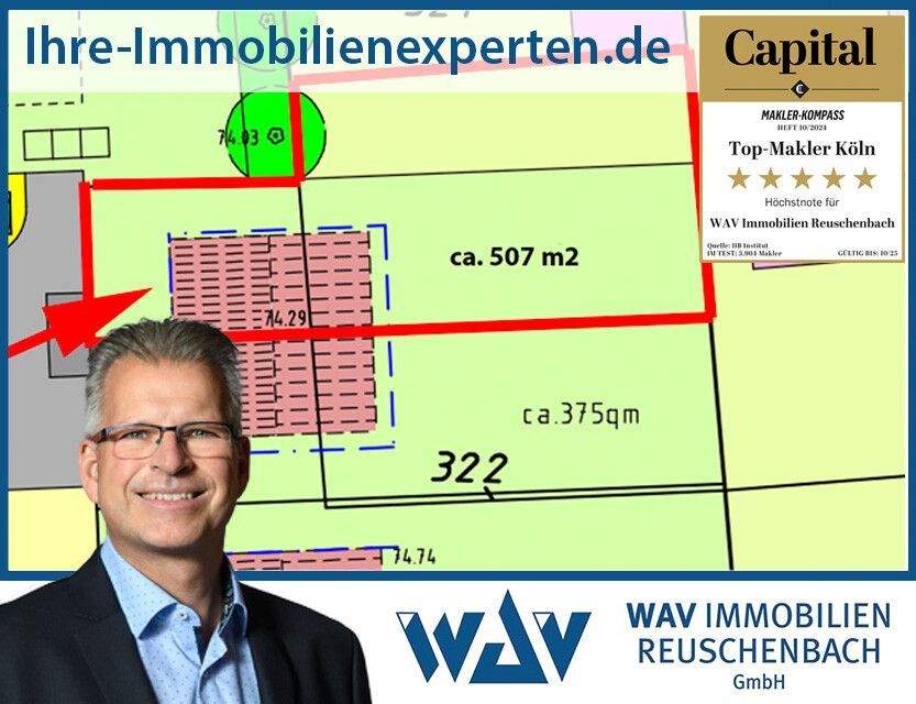 Merten: Baugrundstück für Doppelhaushälfte mit großem Garten, 53332 Bornheim
