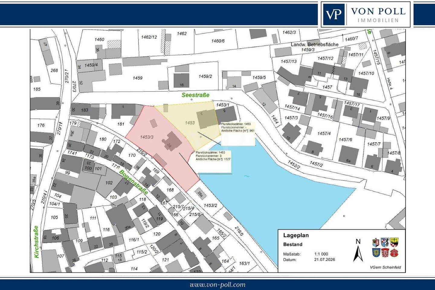 Investment mit Seeblick: Ca. 2.488 m² Projektentwicklungsfläche nach § 34 BauGB in Scheinfeld, 91443 Scheinfeld
