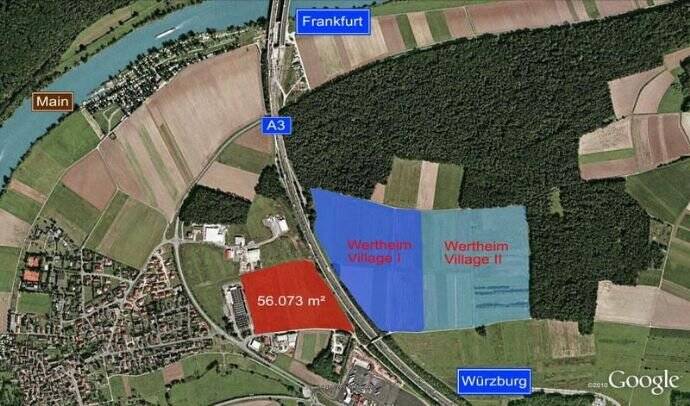 Wertheim Village: Zu erwerbende Gewerbehalle noch nicht vorhanden, mit dem letzten Gewerbegrundstück liegt  direkt ne…, 97877 Wertheim