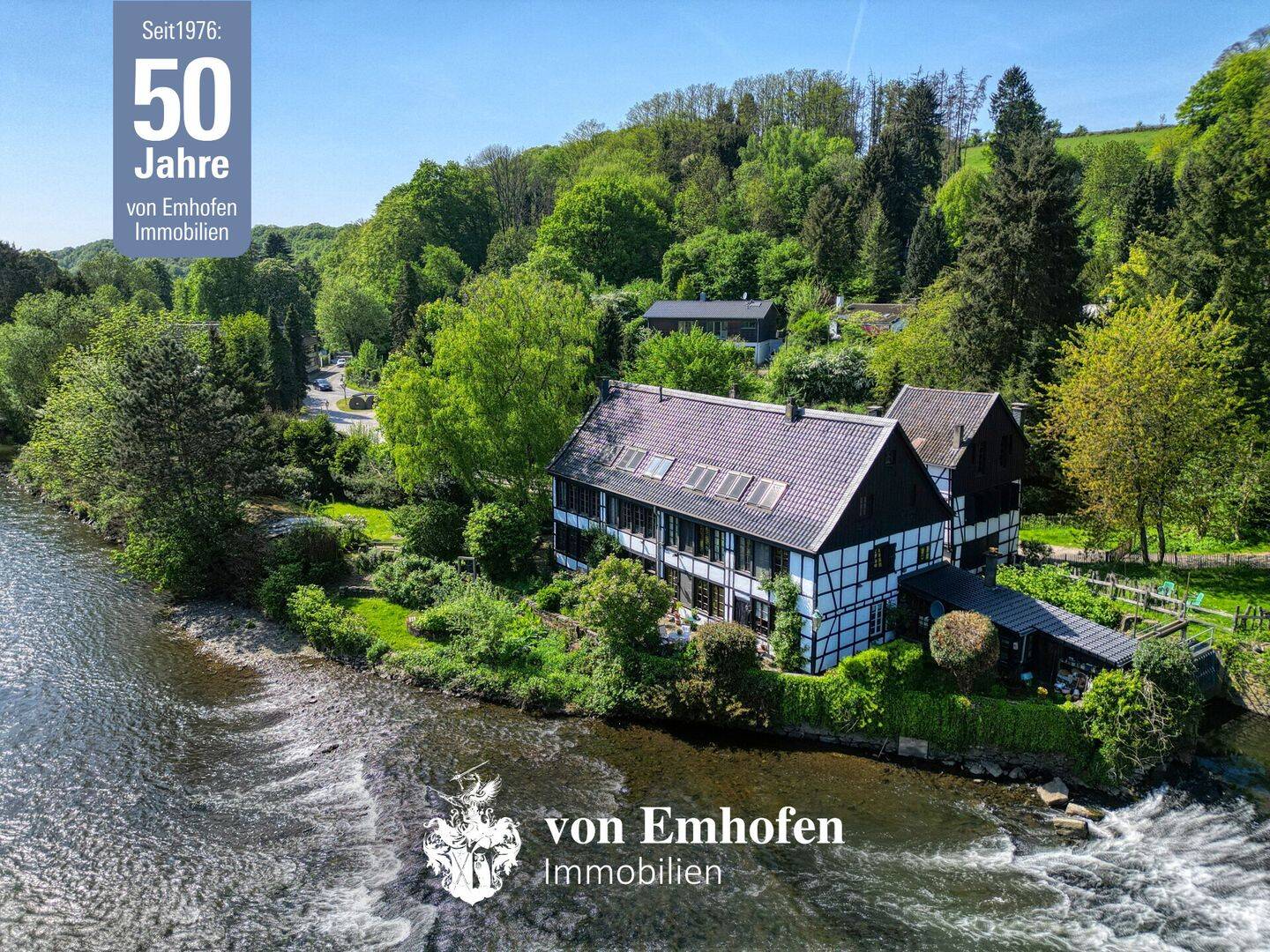Idyllisches Fachwerkanwesen v. 1605 auf eigener Insel 430 m² Wohnfl. 1812 m² Areal Bergisches Land, 42699 Solingen (Höhscheid Merscheid Ohligs-Aufderhöhe)