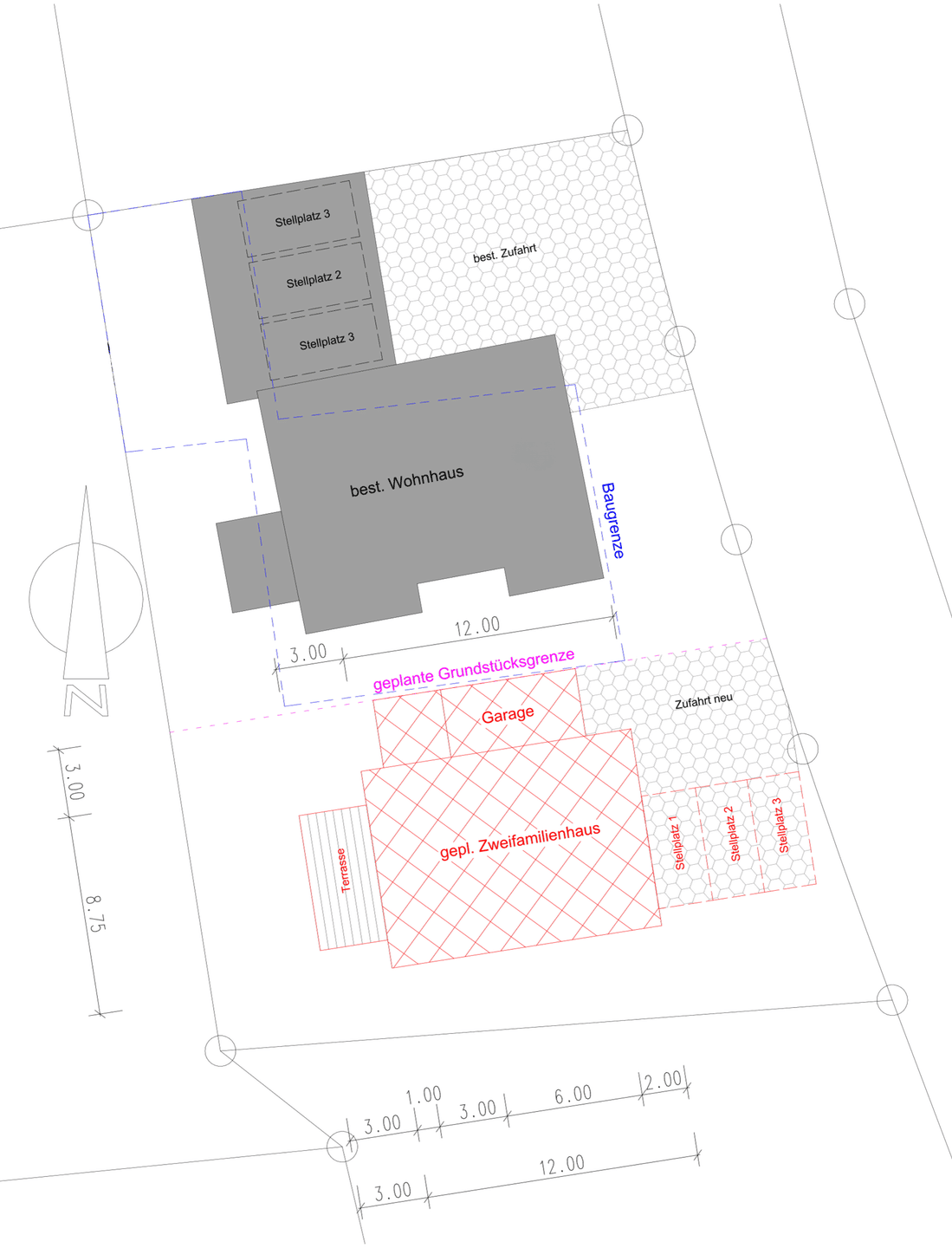 Attraktives Baugrundstück mit genehmigtem Zweifamilienhaus, 93138 Lappersdorf