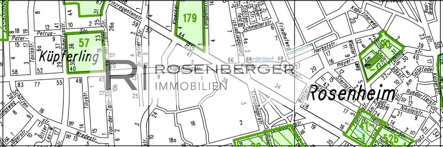 Baugrundstück mit positiv beschiedenem Bauvorbescheid für 11 Wohnungen + TG, 83022 Rosenheim (Happing Innenstadt Ost Süd West)