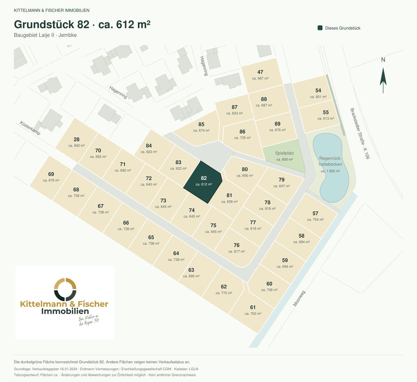 Grundstück 82: 612 m² in Jembke – bauträgerfrei mit persönlicher Begleitung zum Eigenheim, 38477 Jembke