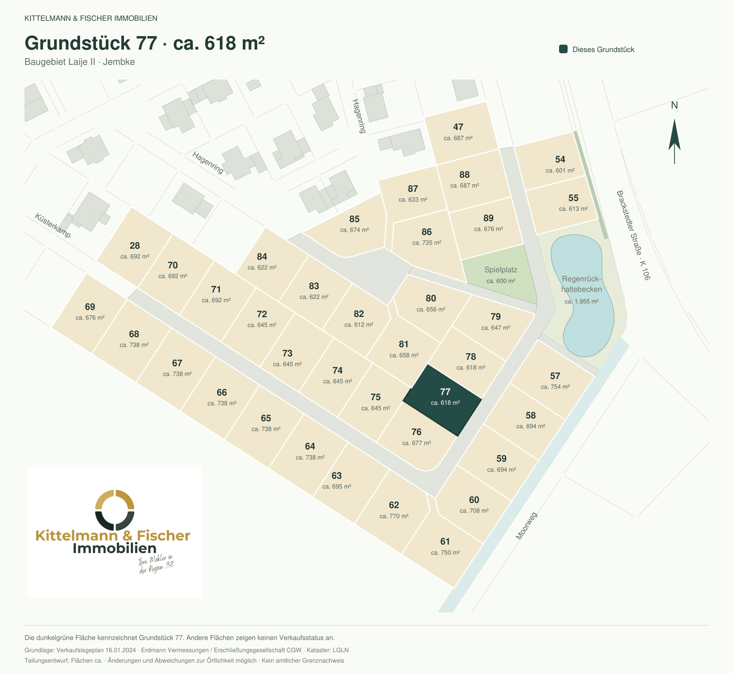 Grundstück 77: 618 m² in Jembke – bauträgerfrei mit persönlicher Begleitung zum Eigenheim, 38477 Jembke
