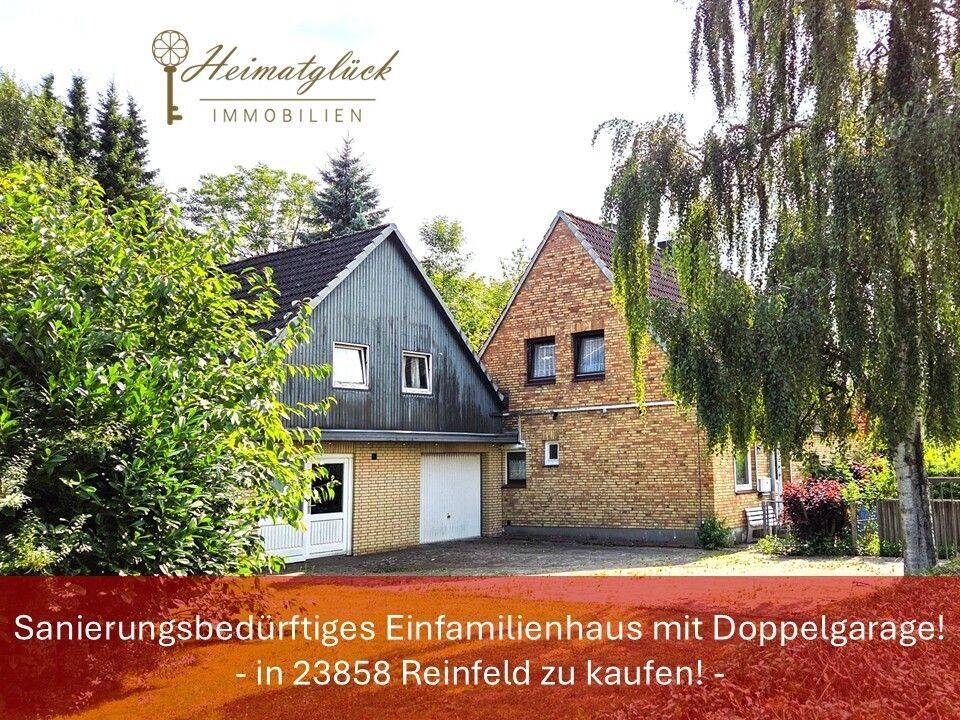 Sanierungsbedürftiges Einfamilienhaus mit Doppelgarage und großem Grundstück zu kaufen!, 23858 Reinfeld (Holstein)