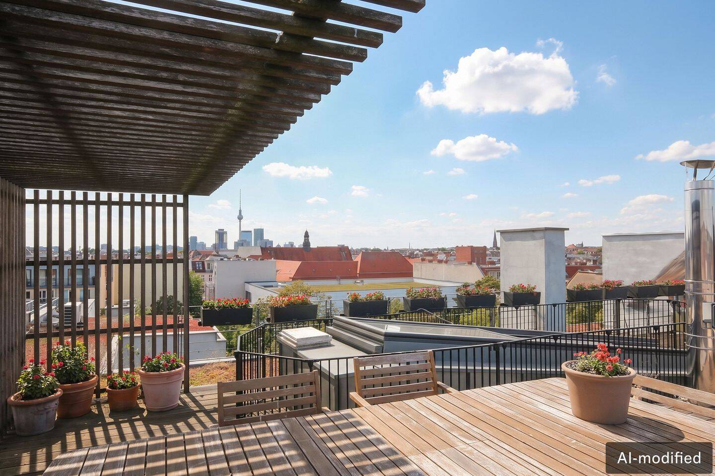 360° Berlin im Blick: Spektakuläres Dachgeschoss-Refugium mit Profi-Gastroküche, 10407 Berlin (Pankow Kleingartenanlage Grönland Kleingartenanlage Neues Heim Kleingartenanlage Volkspark Prenzlauer Berg Prenzlauer Berg)