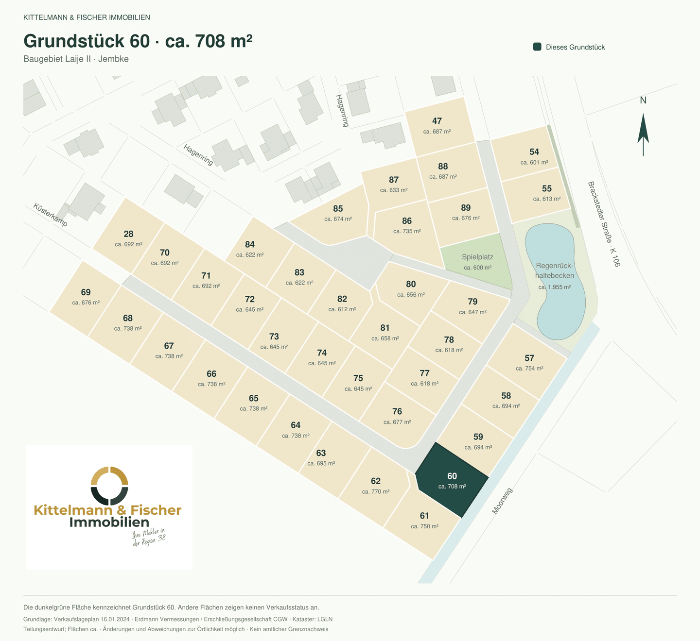 Am Baumsaum: Grundstück 60 in Jembke mit 708 m² – bauträgerfrei zum eigenen Zuhause, 38477 Jembke