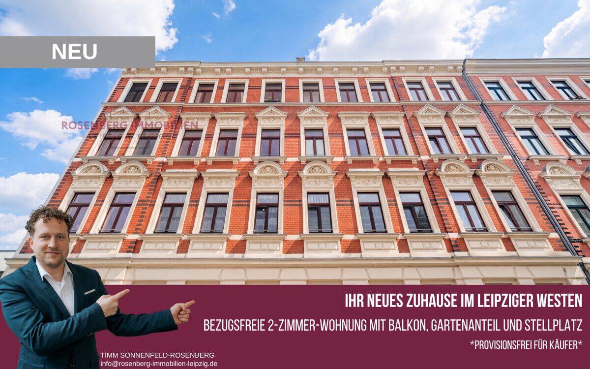 Bezugsfreie 2-Zimmer-Wohnung in Leipzig Alt-West mit eigenem Gartenanteil *Provisionsfrei für Käufer, 4177 Leipzig (Altlindenau Lindenau)