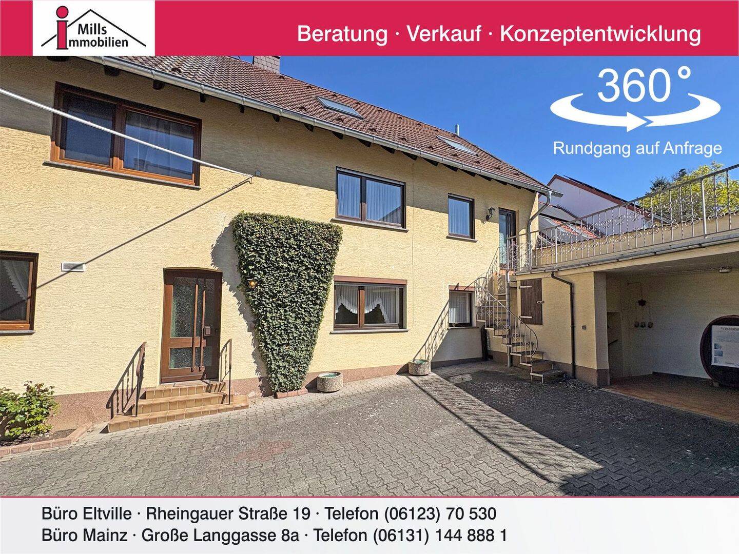 Sprendlingen: Schönes Einfamilienhaus mit großer Terrasse und großem Innenhof, 55576 Sprendlingen