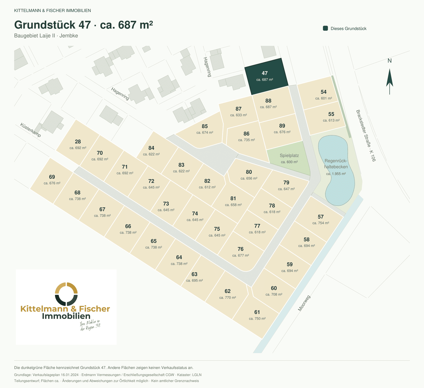 Am Hagenring: Grundstück 47 in Jembke mit 687 m² – bauträgerfrei zum eigenen Zuhause, 38477 Jembke