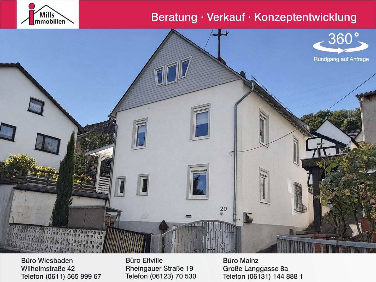 Attraktives freistehendes Einfamilienhaus teilweise mit Blick und schönen Terrassen!, 65344 Eltville am Rhein