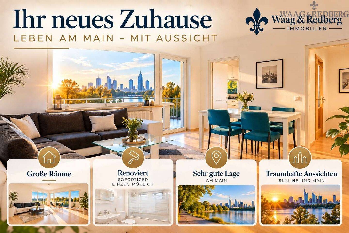 Seltene Luxuswohnung in zentraler Premiumlage, 60327 Frankfurt am Main (Gallus Gutleutviertel Westend-Süd)