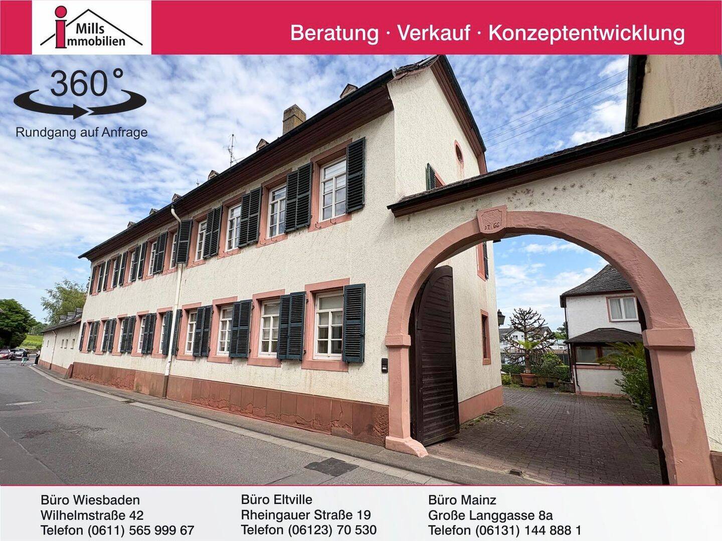 Eltville-Hattenheim: Großes Wohnhaus mit kl. Einfamilienhaus, 65347 Eltville am Rhein