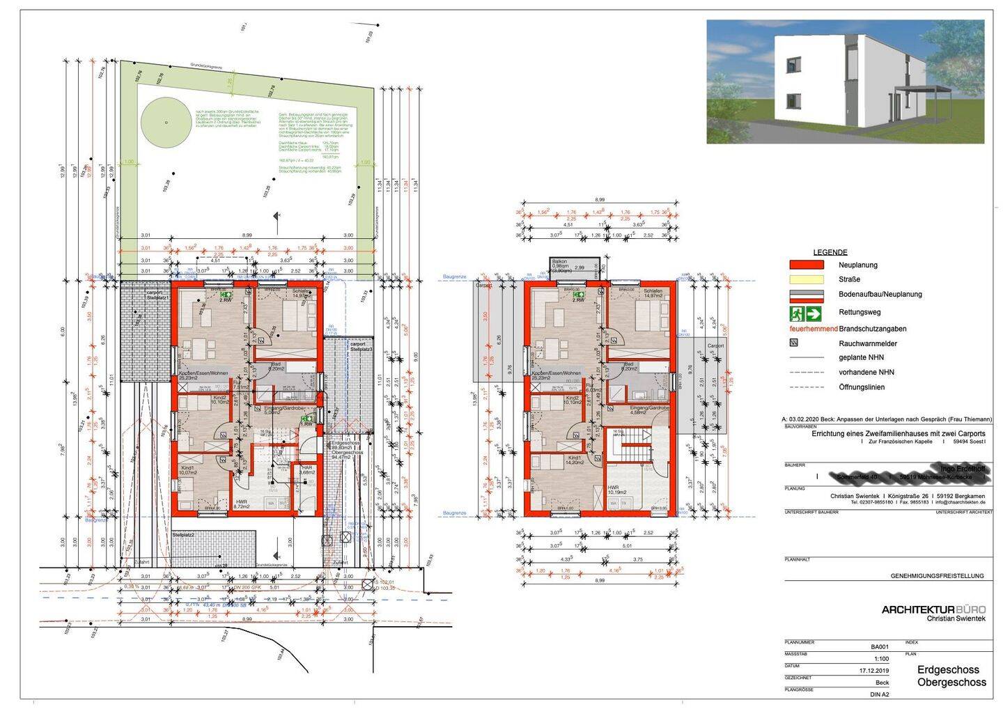 Neubau aus 2021: Erdgeschosswohnung im 2-Familienhaus, 59494 Soest