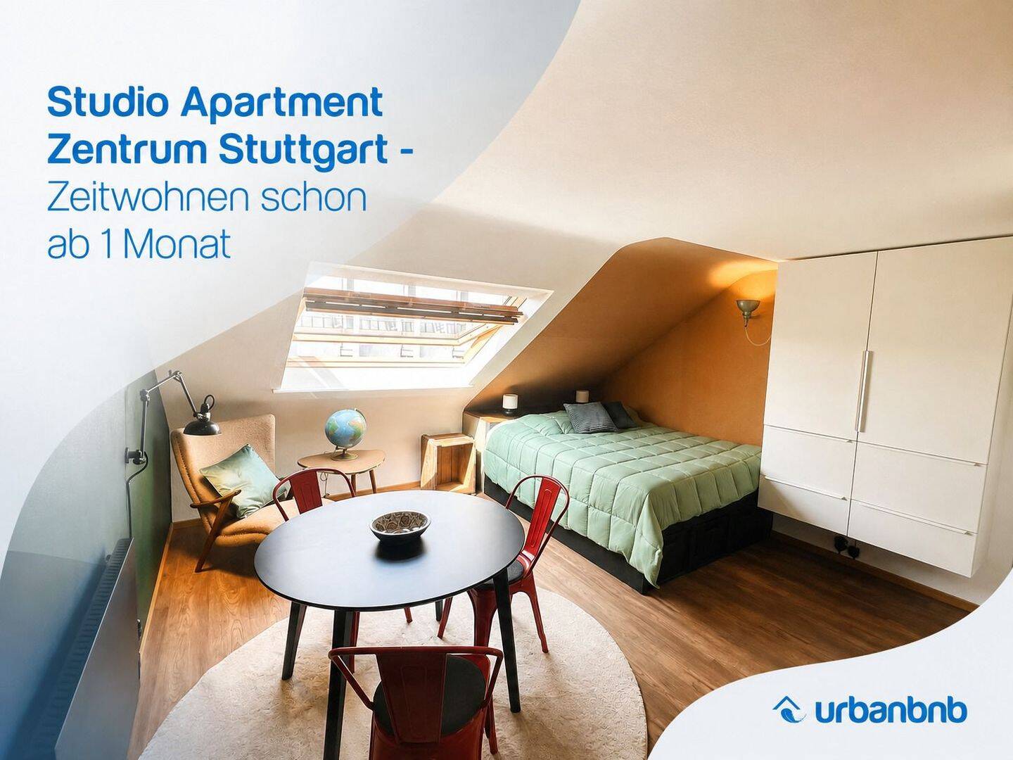 Studio Apartment Zentrum Stuttgart – Zeitwohnen schon ab 1 Monat, 70190 Stuttgart (Mitte Ost)