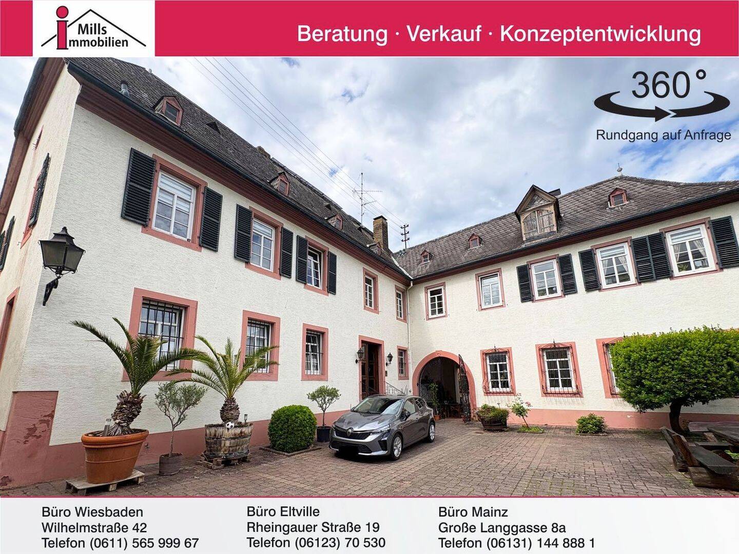 Einzigartiges Anwesen mit großem Wohnhaus, kl. EFH, Nebengebäude und Halle + großes Baugrundstück, 65347 Eltville am Rhein