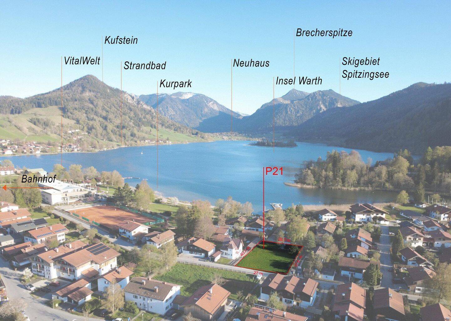Grundstück mit Seeblick und Baugenehmigung 3 Familienhaus ohne Maklergebühr, 83727 Schliersee