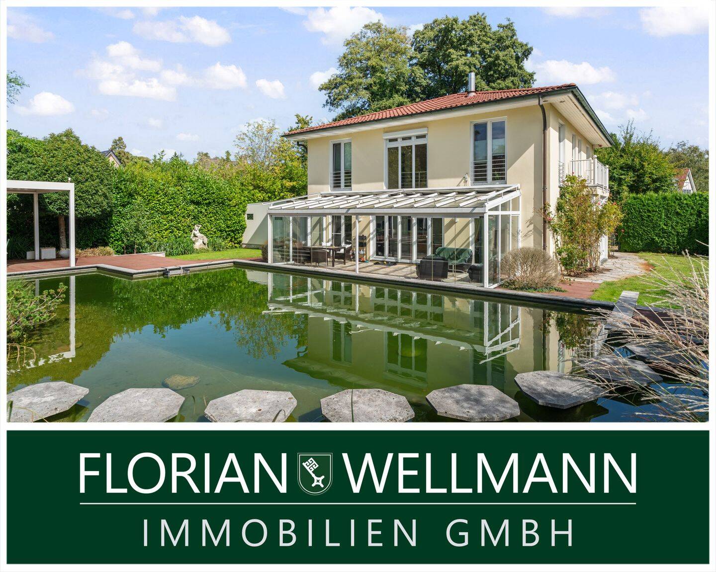 Bremen – Oberneuland | Stadtvilla im mediterranen Stil mit bezaubernder Gartenanlage inklusive Schwimmteich, 28355 Bremen (Oberneuland)