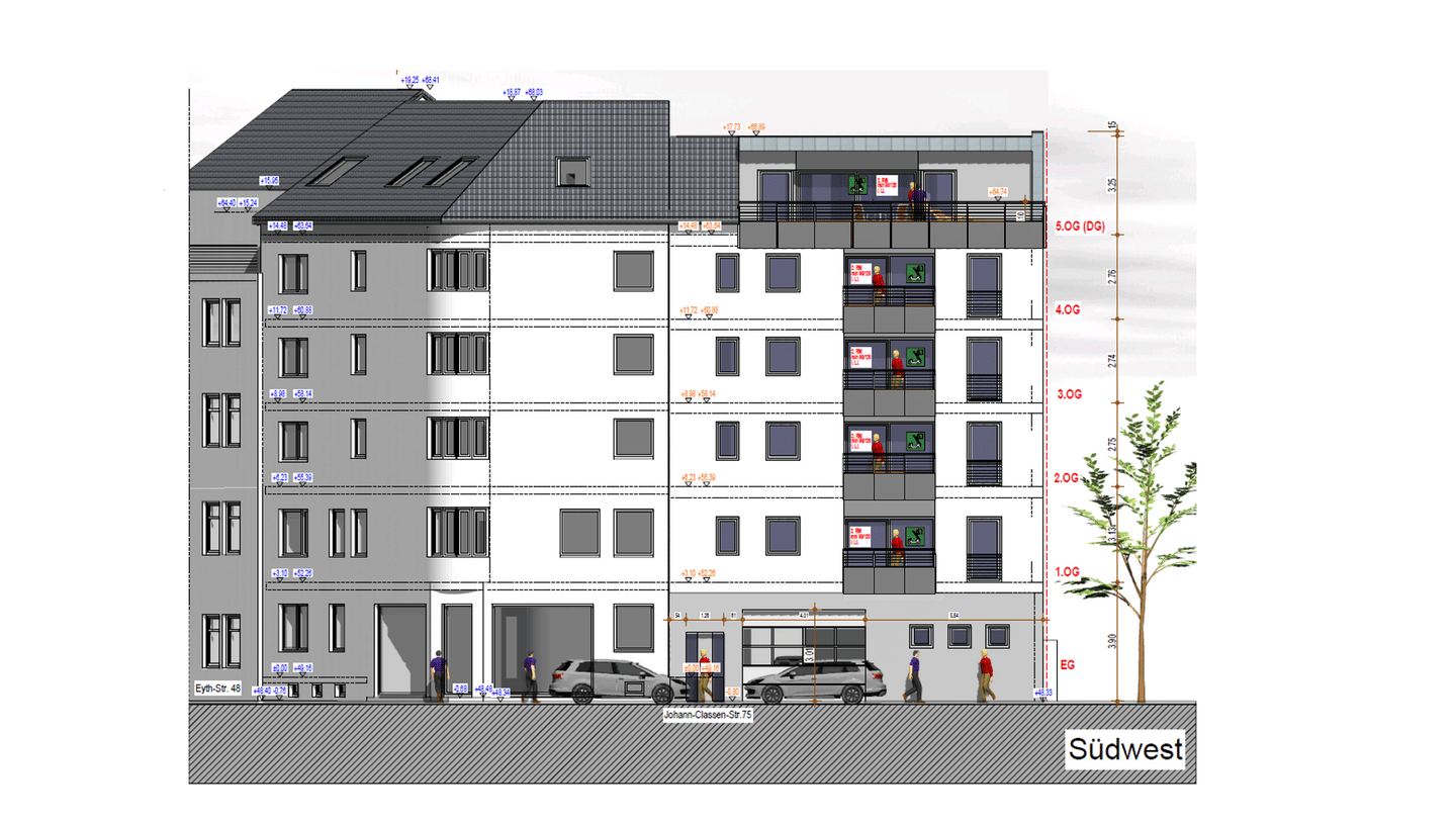 Neubau in Köln-Kalk / 2 Zi. / 55m² / Loggia / Aufzug / Walk-In Dusche, 51103 Köln (Kalk Höhenberg Merheim Vingst)