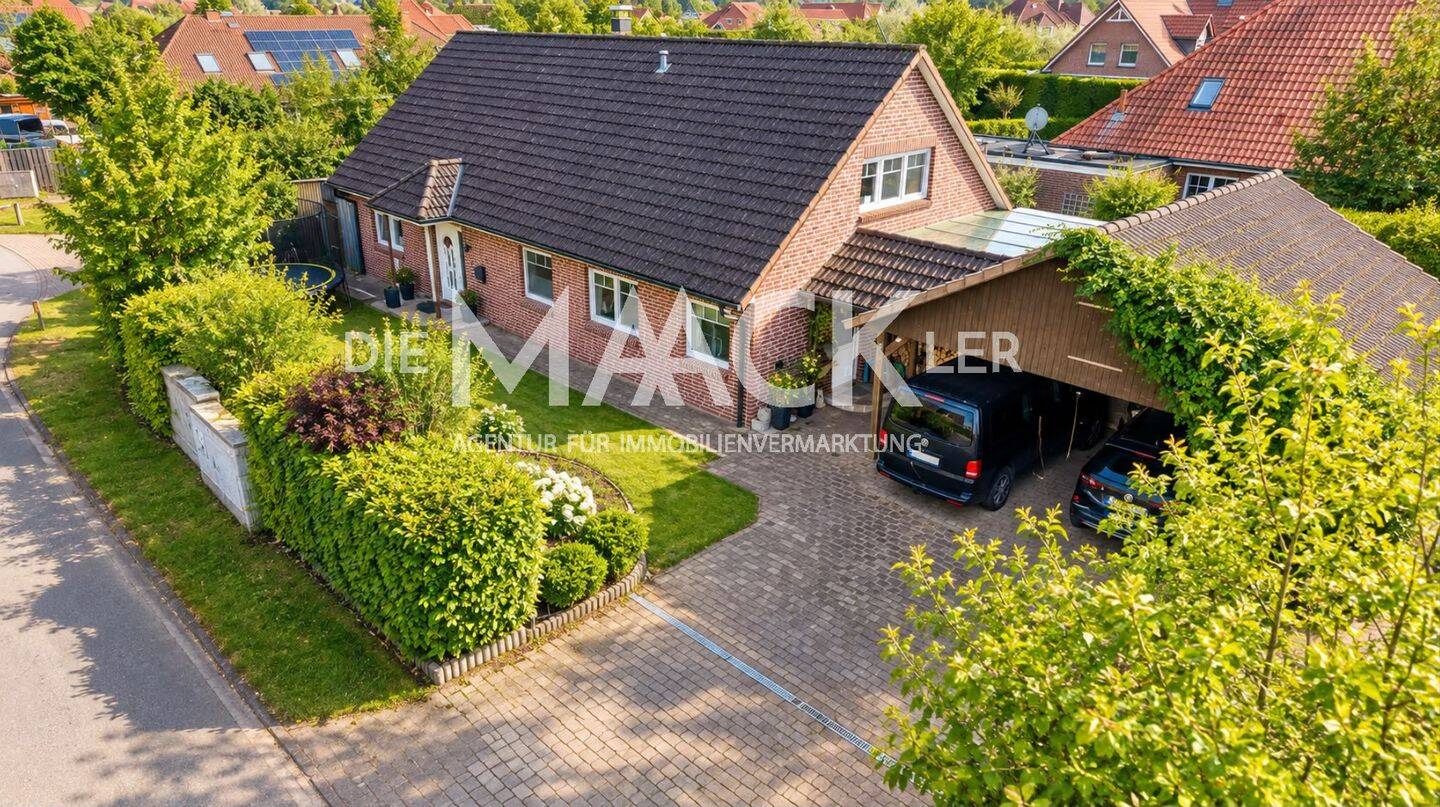 Viel Platz für die Familie – gepflegtes Haus mit Kamin, Terrassen und großem Doppelcarport, 21382 Brietlingen