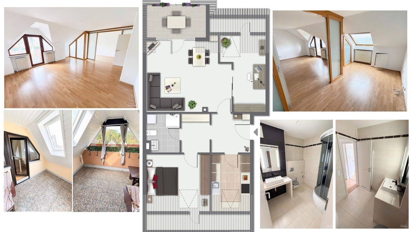 Bezugsfreie 2 Zimmer-Dachgeschosswohnung in Aichig mit Einzelgarage, 95448 Bayreuth