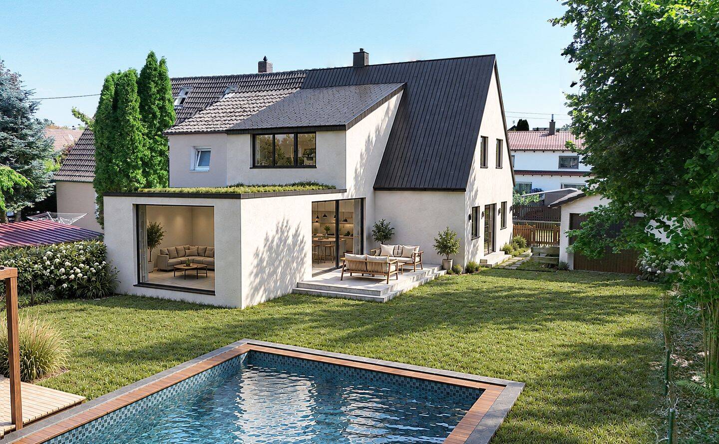 Bestandserweiterung oder Ersatzneubau | DHH mit 793 m² Grundstücksfläche in Augsburg-Bärenkeller, 86156 Augsburg (Bärenkeller Kriegshaber Oberhausen Pfersee)
