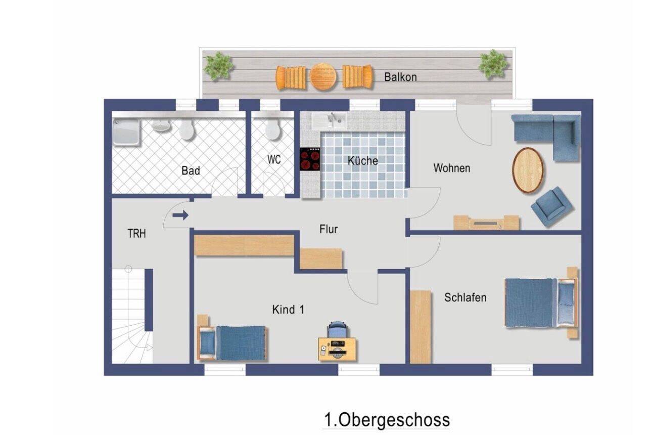 Großzügige 4-Zimmer-Maisonettewohnung mit Dachstudio & großem Balkon in Altrip, 67122 Altrip