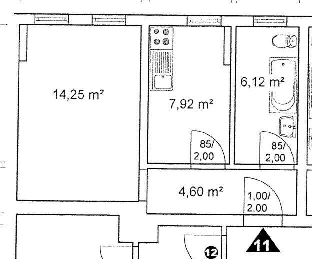 1-Raumwohnung im DG, WE11, 6112 Halle (Saale)