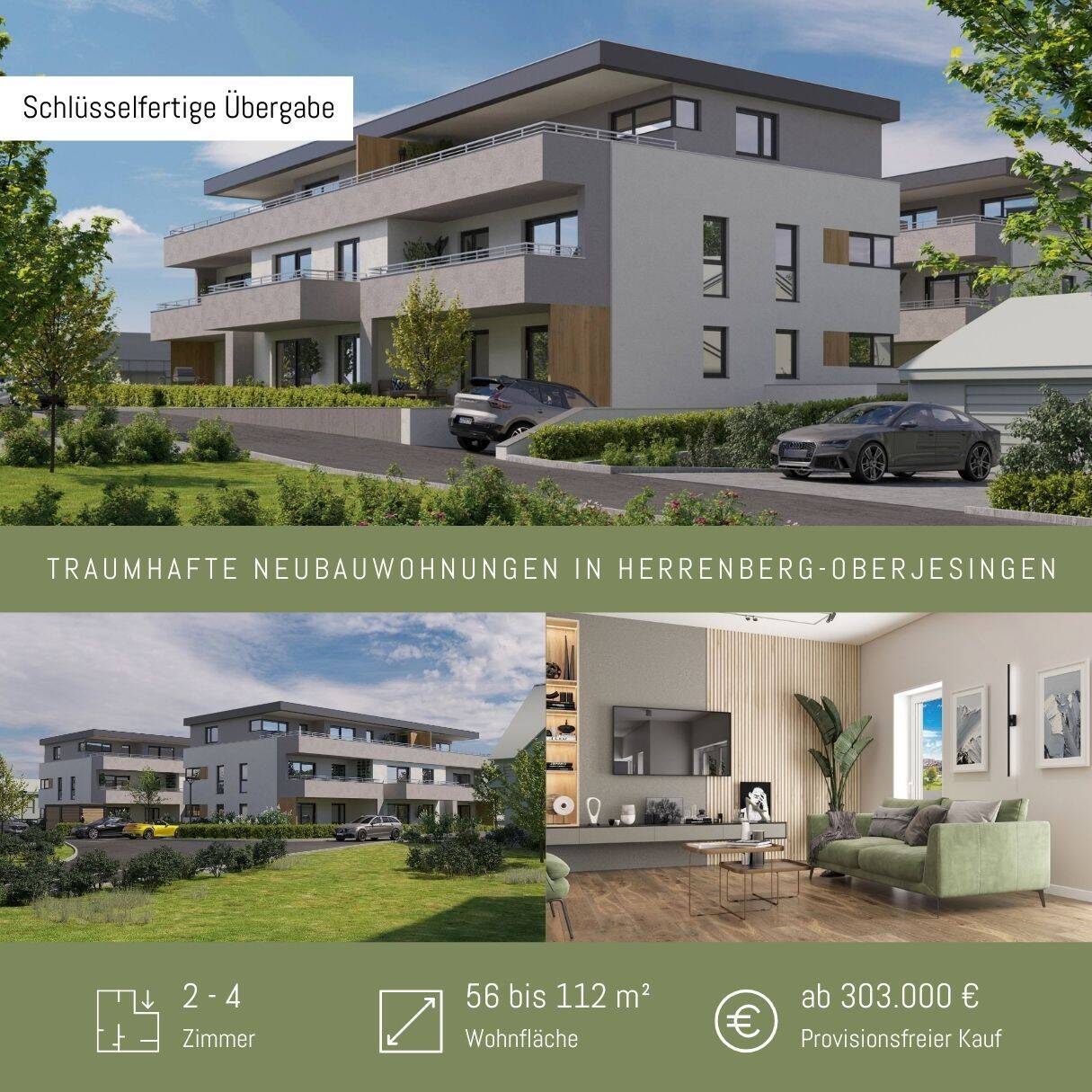 Sehr schöne 4-Zimmer Penthouse-Wohnung,Bezugsfertig Jaunar 2027, bereits über 60% verkauft, 71083 Herrenberg