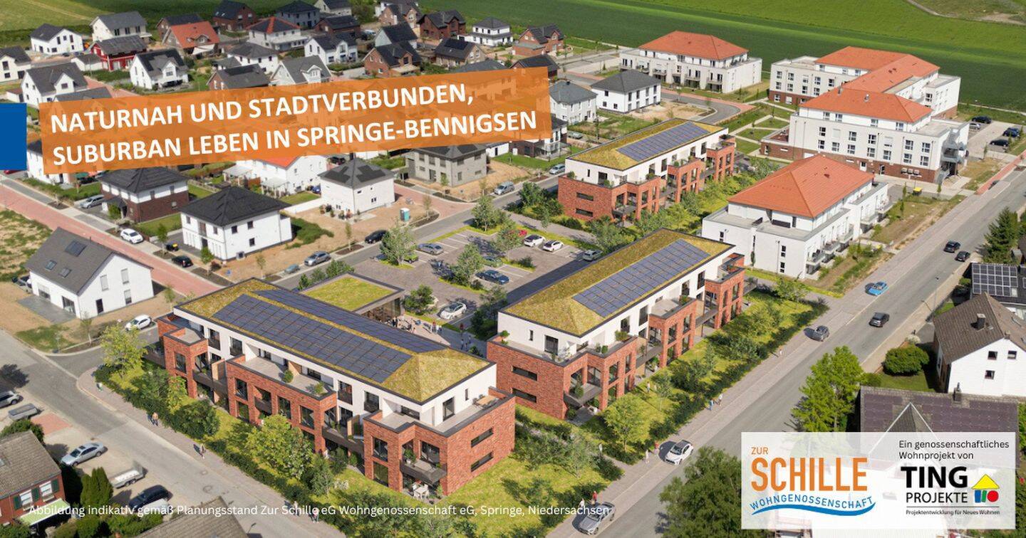 Suburban, naturnah leben: 2-Zi.-Whg in Bennigsen – Private Wohngenossenschaft, 31832 Springe