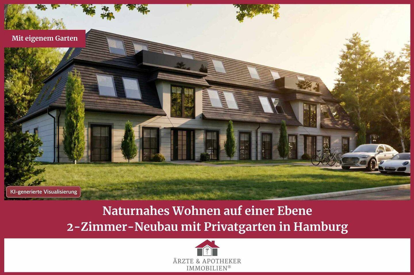 Naturnahes Wohnen auf einer Ebene – 2-Zimmer-Neubau mit Privatgarten in Hamburg, 22393 Hamburg (Wandsbek Bramfeld Poppenbüttel Sasel Wellingsbüttel)