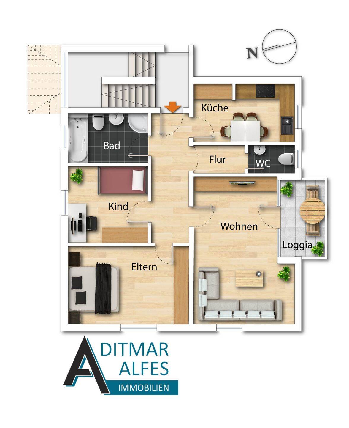 3-Zimmer Wohnung mit Balkon in Oeventrop, 59823 Arnsberg