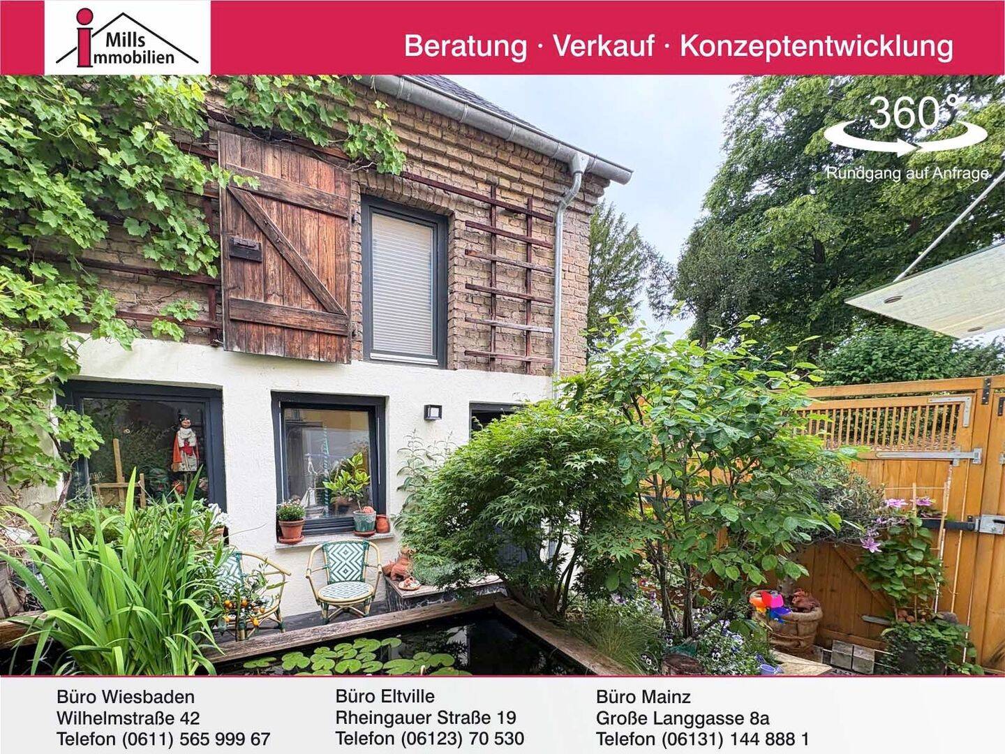 Hübsches Einfamilienhaus mit idyllischem Hof und Nebengebäude in ruhiger Lage von Geisenheim, 65366 Geisenheim