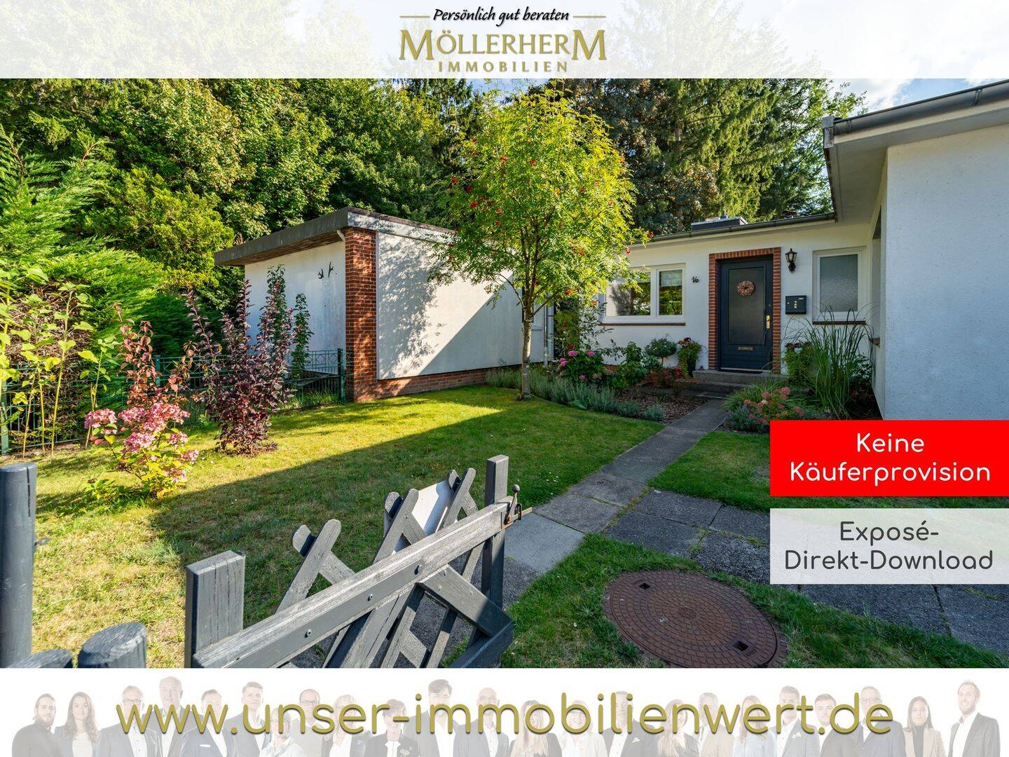 Helles Bungalow-Reihenhaus in ruhiger Lage mit schön angelegten Garten, 23611 Bad Schwartau