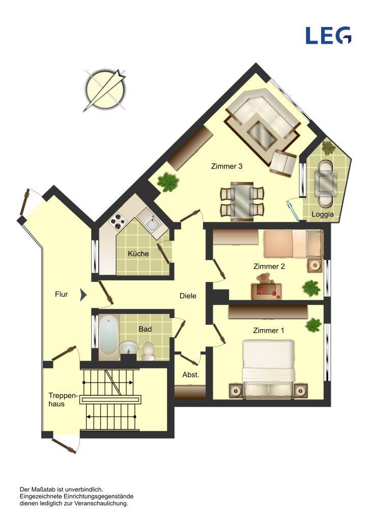 3-Zimmer-Wohnung in Unna Süd, 59423 Unna