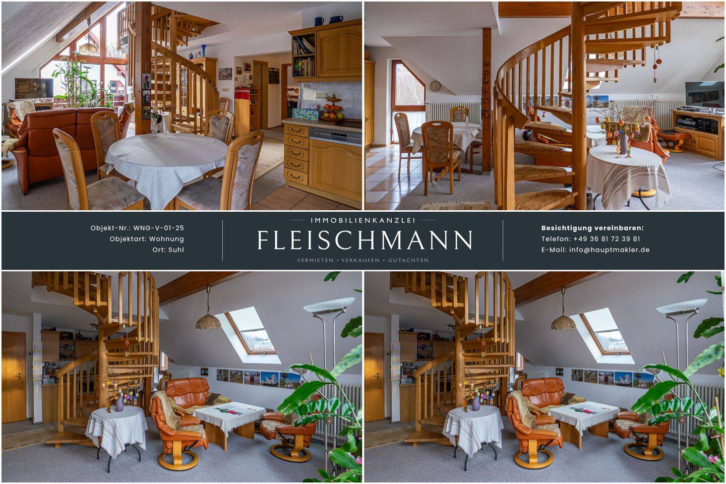 Wie ein eigenes Haus: 5-Zi.-Maisonette, 127 m², Carport – provisionsfrei, 98528 Suhl (Goldlauter Suhl Gehlberg Schmiedefeld Vesser)