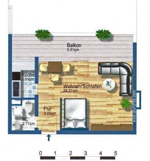 1,5 Zi.-Whg. ca. 41m², VS-Villingen-Hammerhalde, renoviert, Bad und Einbauküche getrennt, Balkon, Keller, Waschküche, PKW-Parkplätze ….., 78050 Villingen-Schwenningen