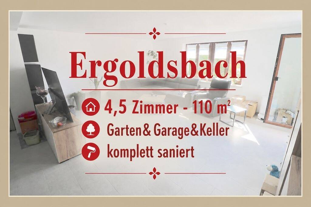Großzügige, kernsanierte, moderne 4,5 Zimmer-Wohnung, Garten, Keller & Garage, 84061 Ergoldsbach