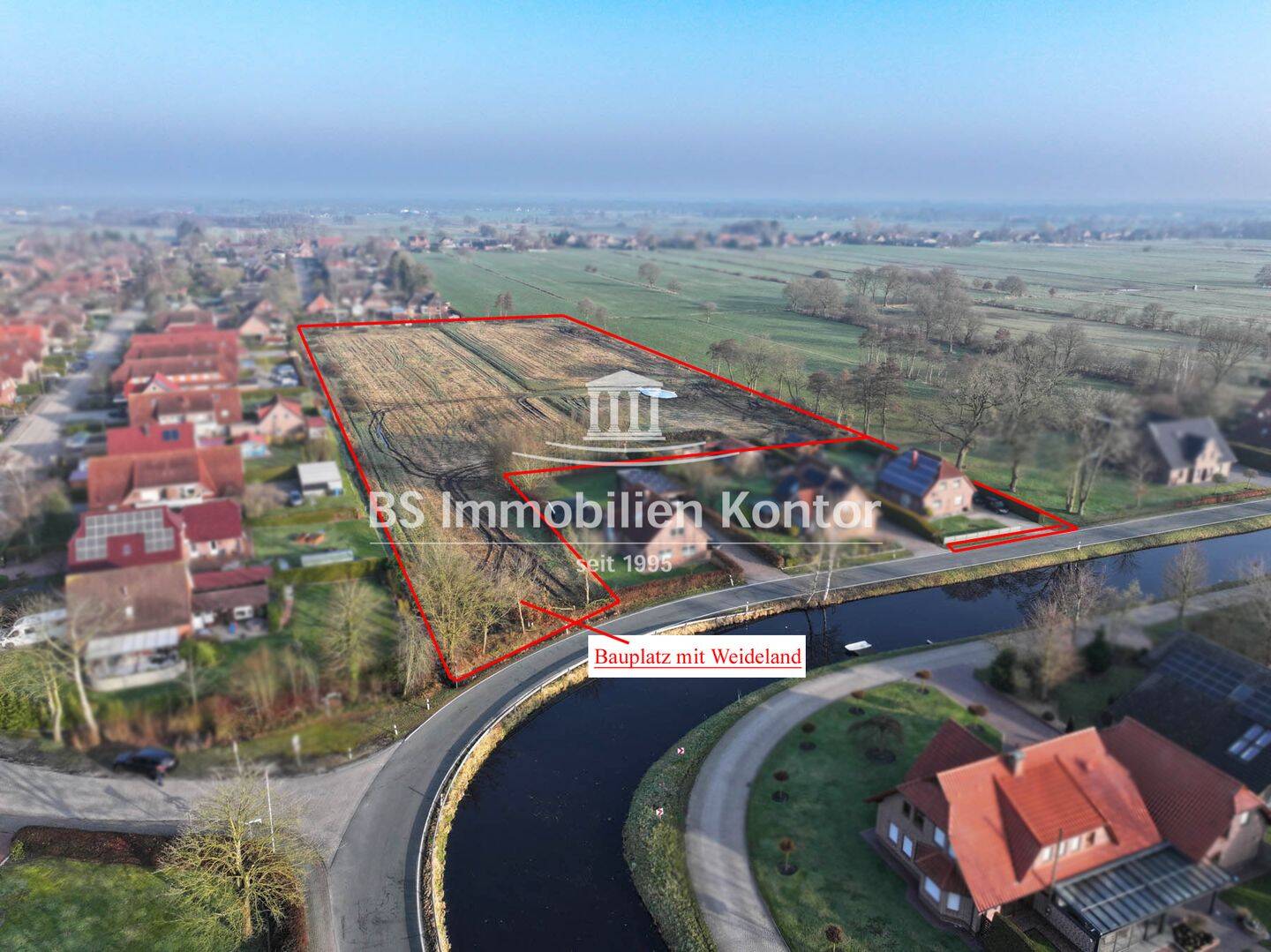Seltene Gelegenheit! Bauplatz mit Weideland in idyllischer Lage mit freiem Blick im rückwärtigen Bereich!, 26629 Großefehn
