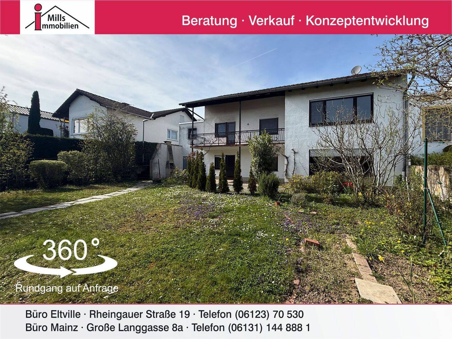 Großzügiges Einfamilienhaus mit Terrasse und Balkon in schöner Ortsrandlage, 65366 Geisenheim