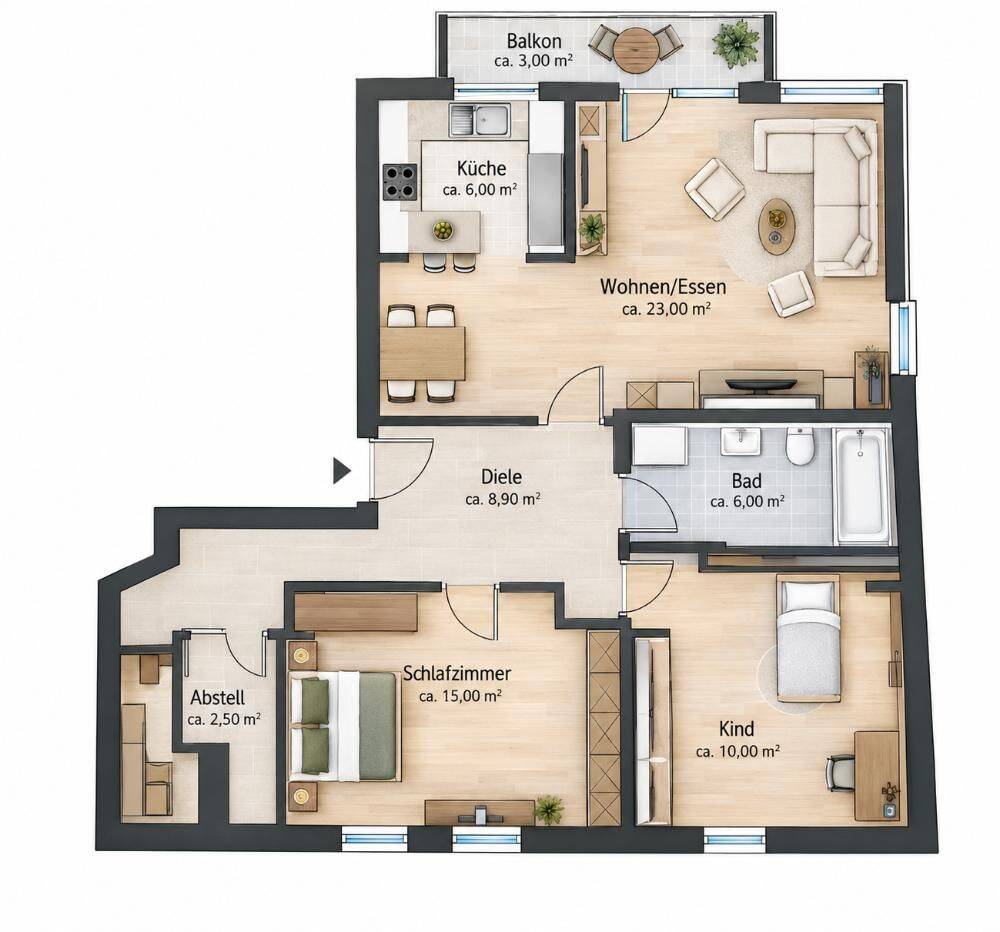 3-Raum Wohnung mit Balkon am Stadtrand von Ilmenau, 98693 Ilmenau