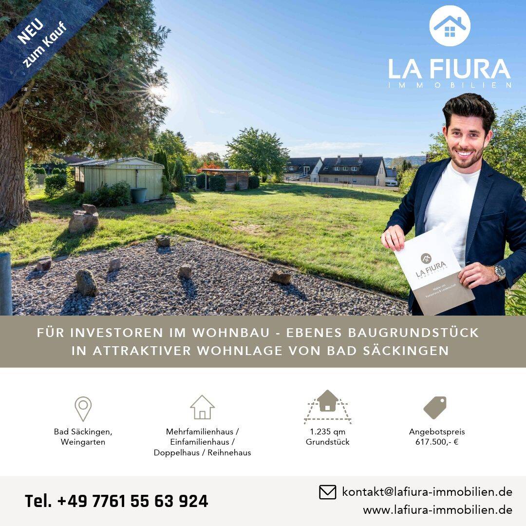 LFI | Für Investoren im Wohnbau | Ebenes Baugrundstück in attraktiver Lage von Bad Säckingen, 79713 Bad Säckingen